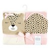 Hudson Baby Infant Girl Cotton Animal Face Hooded Towel, Cheetah, One Size - 2 of 4
