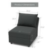 Ainfox Module Sofa Storage Single Sofa Without Armrest Dark Grey - 2 of 4