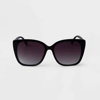 Women's Oversized Cateye Sunglasses - A New Day™ Black