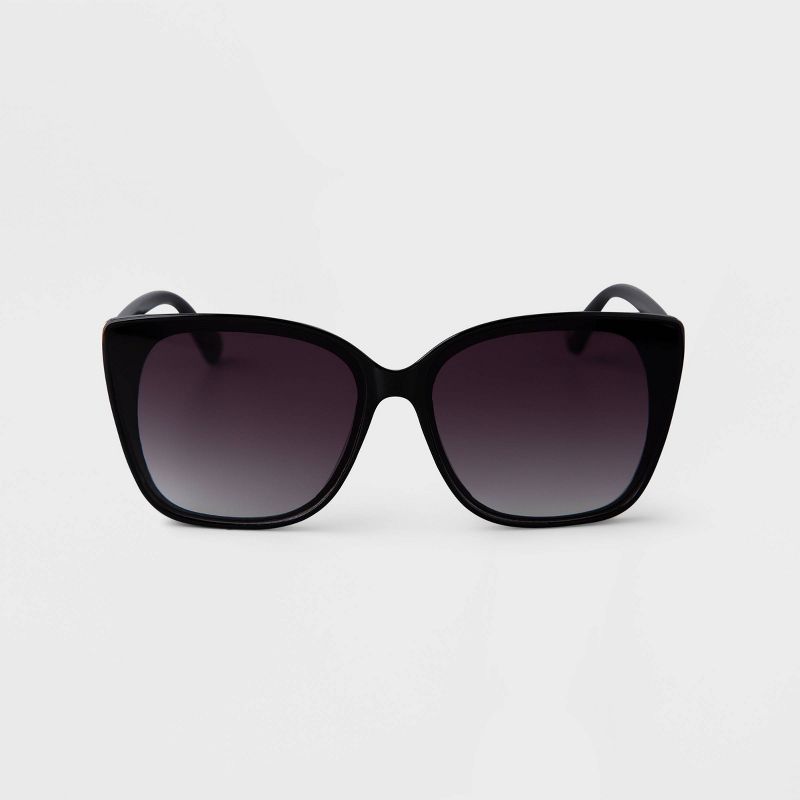 Women&#39;s Oversized Cateye Sunglasses - A New Day&#8482; Black, 1 of 4