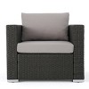 Outdoor Faux Rattan Club Chair,Modern Patio Garden Lounge Chair with Aluminum Frame and Cushion,Single Rattan Club Chair-Cuddlewood - 2 of 4