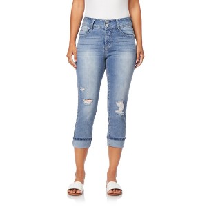 Angels Forever Young Women's 23" Curvy Crop Jeans - 1 of 3