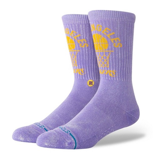 Nba Los Angeles Lakers Vintage Large Crew Socks Target