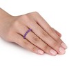 EVERLY JEWELRY | Sterling Silver Amethyst Semi-Eternity Anniversary Ring - 2 of 3