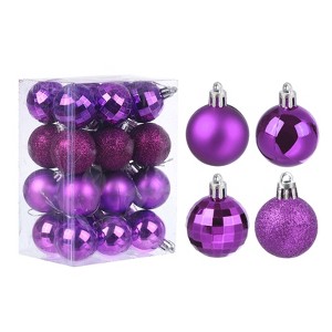 Unique Bargains Acrylic DIY Craft Party Christmas Tree Ornament Hanging Balls 1.57" 24 Pcs - 1 of 4