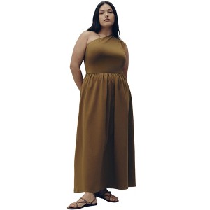 ELOQUII Elements Women's Plus Size Maxi One Shoulder Dress - 1 of 2