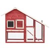 vidaXL Rabbit Hutch Red and White 55.1"x24.8"x47.2" Solid Firwood - 2 of 4