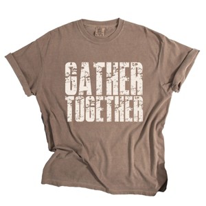 Gather Together Block Distressed - Women's Garment Dyed Graphic T-Shirt - 1 of 4