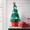 18.8" Battery Operated Animated Plush Dancing Christmas Tree Sculpture - Wondershop™: Smiley Face, Pompoms, Star Topper - 2 of 3