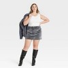 Women's Holiday Flocked Denim Micro Mini Skirt - Universal Thread™ Gray - 3 of 3