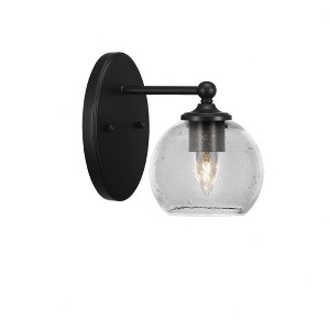 Toltec Lighting Capri 1 - Light Sconce in  Matte Black with 5.75" Clear Bubble Shade - 1 of 1