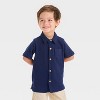 OshKosh B'gosh Toddler Boys' Button Down Top and Woven Shorts Set - Navy Blue/Khaki - 3 of 4