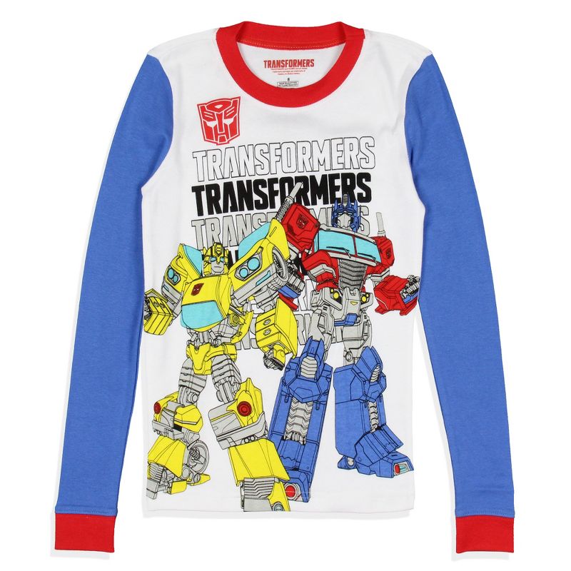Transformers Boys' Optimus Prime Bumblebee Characters Logo Sleep Pajama Set Multicolored, 3 of 7