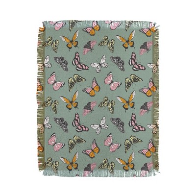 Emanuela Carratoni Wild Butterflies 56"x46" Woven Throw Blanket - Deny Designs