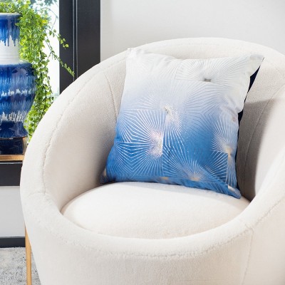 Navy and Grey Embroidered Square Pillow 19"