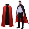 Joyfy Adult Unisex Vampire with Cape and Tattoo Scar,Halloween Cosplay Dress Up Party Supplies,Red And Black Cape Halloween Costumes - 3 of 4