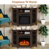 Parrot Uncle 45 in. Dark Walnut Corner TV Stand Fits TVs up to 55 in. with 18 in. Electric Fireplace - 2 of 4