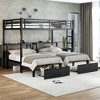 Full XL Over Twin & Twin Bunk Bed with Drawers - 2 of 4