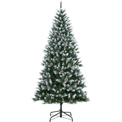 Pre-Lit Artificial Christmas Tree with LED Lights, 8 Lighting Modes, Foldable Stand & Foot Pedal Switch, Holiday Decoration