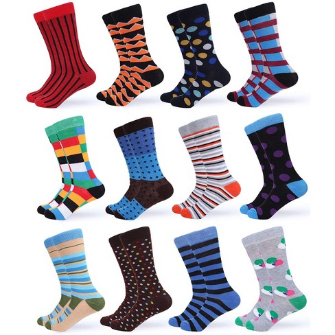 Gallery Seven Men's Funky Colorful Dress Socks 12 Pack - Symmetric ...