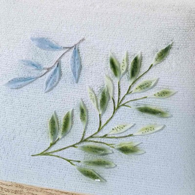 Hand-Painted Resin Ombre Leaves Tissue Box Cover