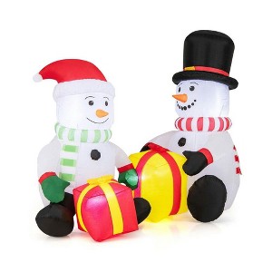 Resenkos 5-Ft Blow-Up Snowman Christmas Inflatable with Gift Boxes - Multi-Color White - 1 of 4
