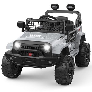 12V Kids Ride-On Truck w/Remote - 3 Speeds (Max 2.5MPH), Dual Motors, LED Lights, Music (Ages 3-8, 61lbs) - 1 of 4