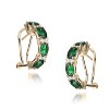 Guili Sterling Silver Gold Plated Half Hoop Earrings with Colored Cubic Zirconia – A Stylish and Elegant Design That Adds a Bold Touch to Any Look - 2 of 2