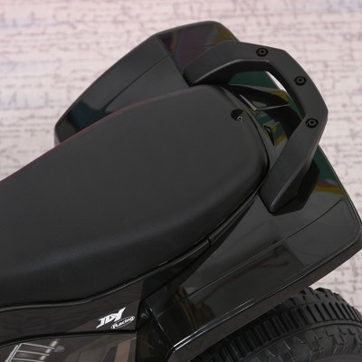 Black Foot-to-Floor Ride-On ATV with Music and Lights