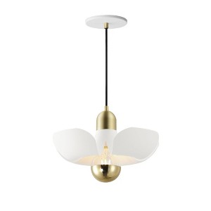 Maxim Lighting Poppy 1 - Light Pendant in  White/Satin Brass - 1 of 4