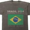 Team Gear Vintage Brazil Champions 2014 Adult Pepper Crew Neck Short Sleeve T-shirt-Small - 2 of 4