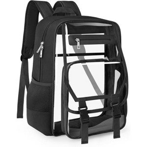 Heavy Duty Clear Backpack, Large Capacity Bookbag with Reinforced Straps for Security, College, and Travel - 1 of 4