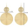 Large Double Circle Drop Earrings - Geometric Statement Hook Studs, Handmade Bohemian Fashion Jewelry - 3 of 4