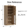 Wooakway 67"H Kitchen Pantry Storage Cabinet with Glass Door and Shelves in Black - 4 of 4