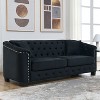 Kumasinova Modern Chesterfield Velvet Sofa,Couch with Tufted Backrest,Nailhead Trim,2 Removable Cushions,Upholstered Sofa for Living Room,Apartment - 2 of 4