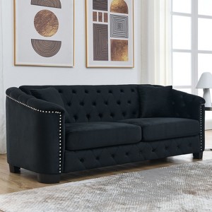 NicBex 59/77 Inch Loveseat,Modern Chesterfield Velvet Loveseat Sofa with Tufted Backrests,Upholstered Couch for Living Room,Bedroom,Lounge - 1 of 4