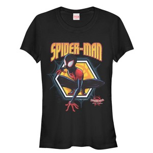 Juniors Womens Marvel Spider-Man: Into the Spider-Verse Hexagon T-Shirt - 1 of 3