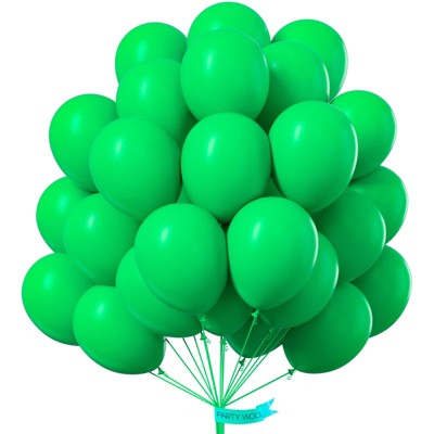 PartyWoo Balloons Green Matte Kelly 12 Inch 50 pcs