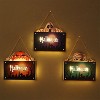 Happy Halloween Hanging Signs Decorations, LED Ambient Light Wooden Welcome Sign Halloween Themed Wooden Door Hanging Party Decoration - 3 of 4