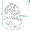 Sunnydaze Outdoor Resin Wicker Patio Danielle Hanging Basket Egg Chair Swing with Cushion and Headrest - 2pc - 3 of 4