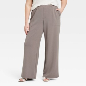 Women's Mid-Rise Sandwash Pull-On Knit Leisure Utility Pants - A New Day™ - 1 of 3