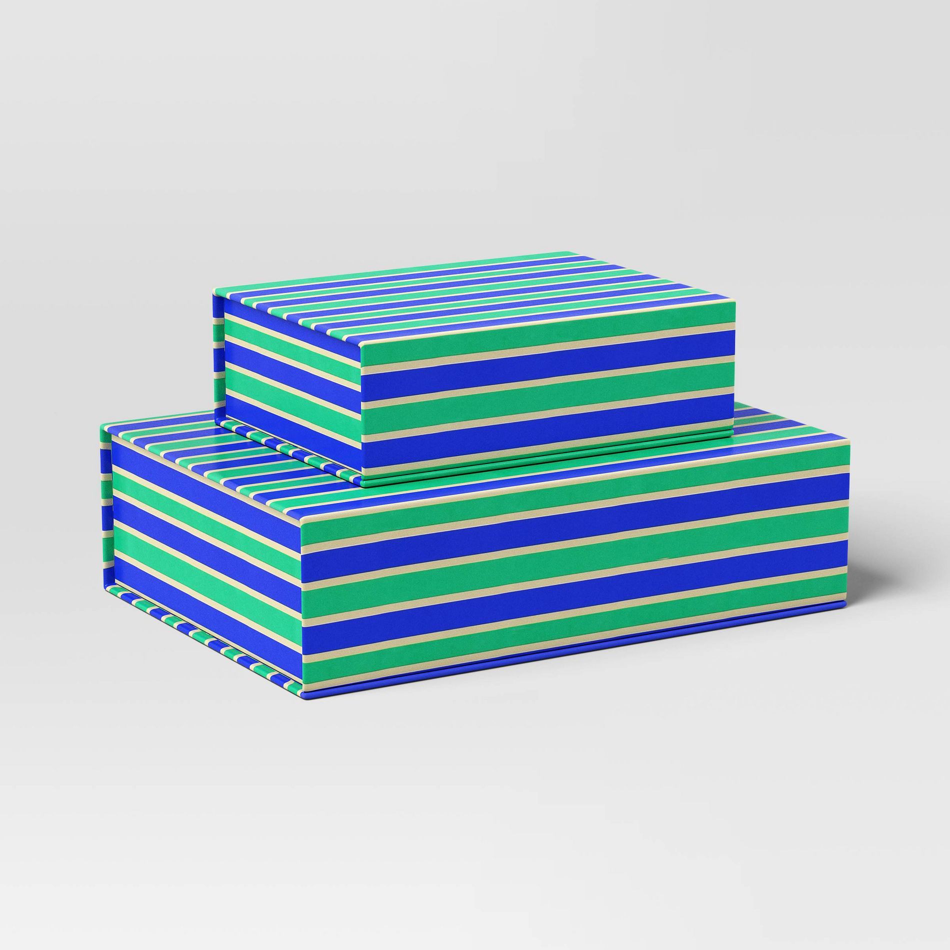 2pk Magnetic Lidded Decorative Boxes Blue - Room Essentials™