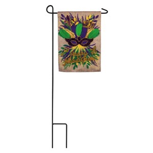 Evergreen Mardi Gras Swag Garden Flag 12 x 18 Inches Indoor Outdoor Decor - 1 of 1
