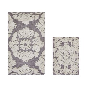 Medallion Collection 2 Piece 100% Cotton Tufted Bathroom Rug Set  with Non-Slip Backing, Machine Washable, Tumble Dry Bath Mat - 1 of 4