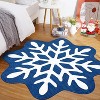 Christmas Holiday Decor Rug Washable Xmas Snowflake Area Rugs Soft Non Slip Low Pile Rugs for Living Room Bedroom - 2 of 4