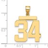 Black Bow Jewelry 14k Yellow Gold, Athletic Collection, Large Polished Number 34 Pendant - 2 of 3