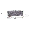 HomeRoots 52" Gray and Brown Microfiber Storage Ottoman - 3 of 4