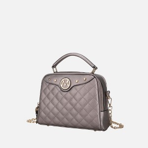 MKF Collection Samira Women's Satchel Bag by Mia K - Pewter - 1 of 4