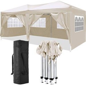 10x20 Ft Outdoor Pop Up Canopy, Portable Canopy Tent with 6 Removable Sidewalls, Beach Sun Shelter, Outdoor Canopy for Parties Camping Wedding - 1 of 4