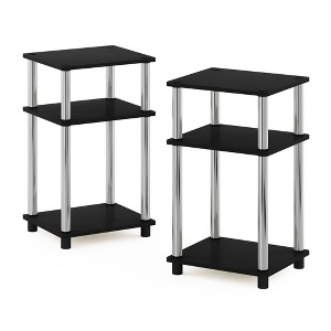 HOMLUX 2 PCS End Table 3-Tier Sofa Side Table Nightstand with Storage Shelf - 1 of 4